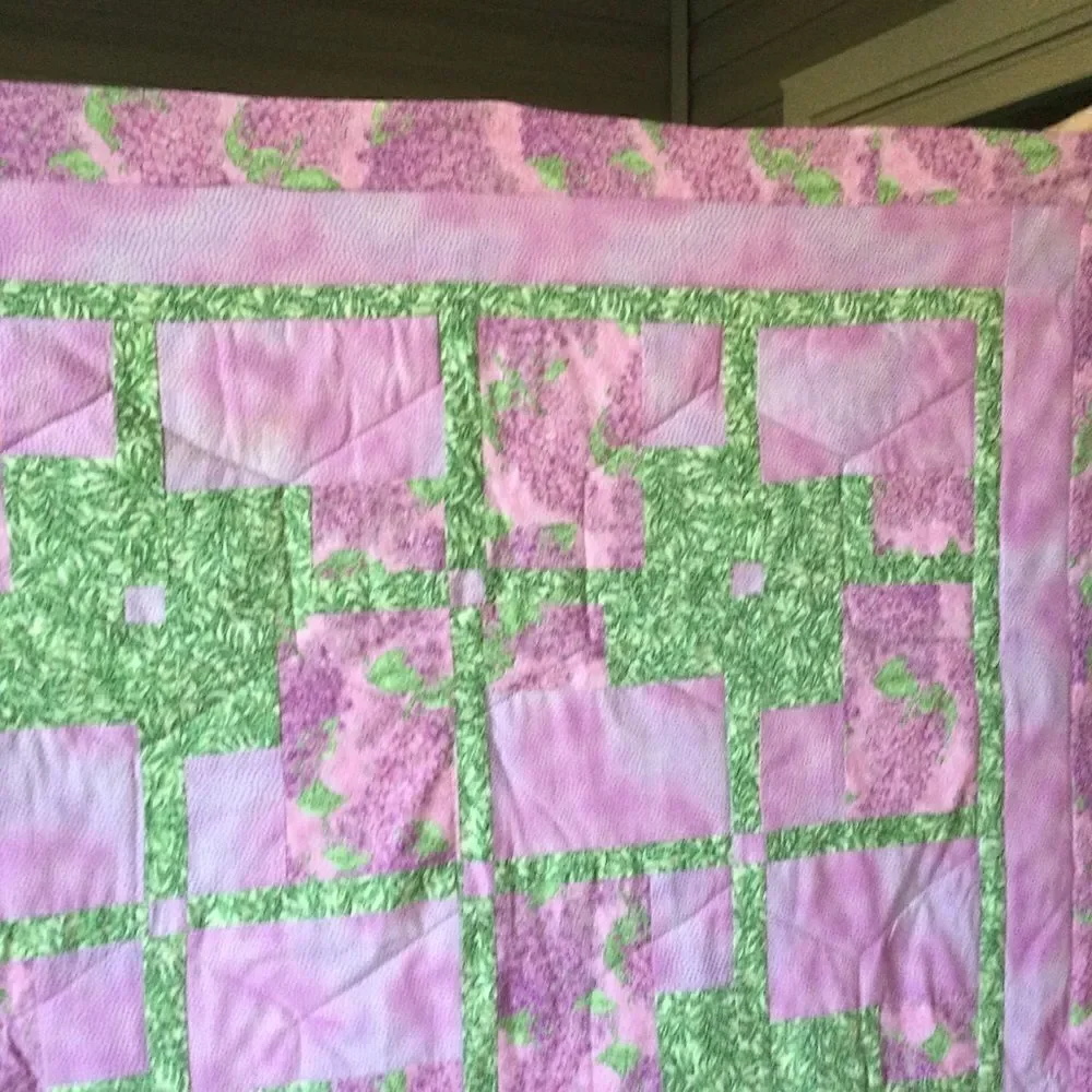 Handmade Quilt. Lilacs